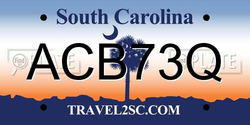 ACB73Q South Carolina License Plate