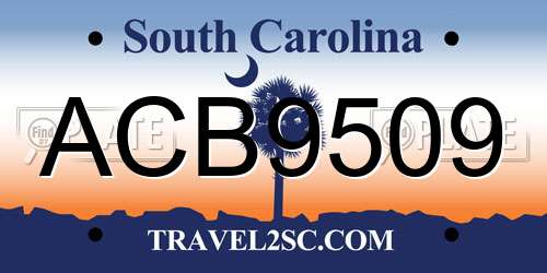 ACB9509 South Carolina License Plate