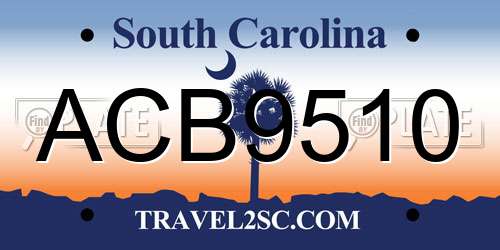 ACB9510 South Carolina License Plate