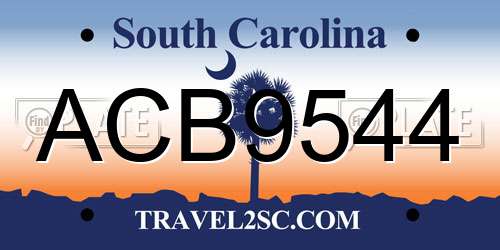 ACB9544 South Carolina License Plate