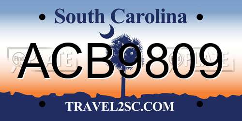 ACB9809 South Carolina License Plate