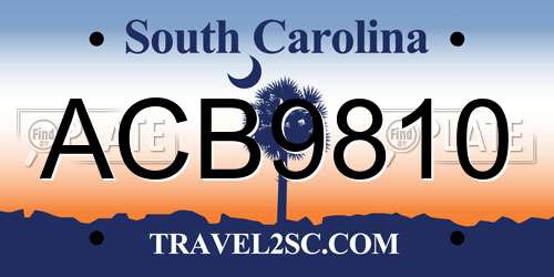 ACB9810 South Carolina License Plate