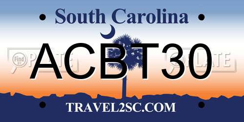 ACBT30 South Carolina License Plate