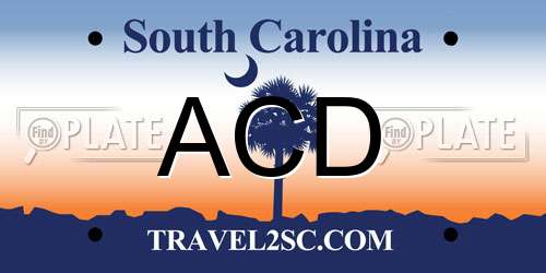 ACD South Carolina License Plate
