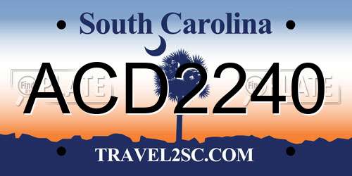 ACD2240 South Carolina License Plate