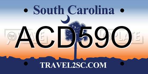 ACD59O South Carolina License Plate