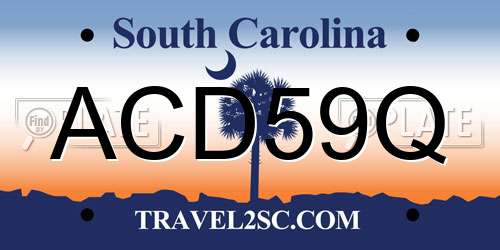 ACD59Q South Carolina License Plate