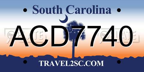 ACD7740 South Carolina License Plate