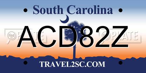 ACD82Z South Carolina License Plate