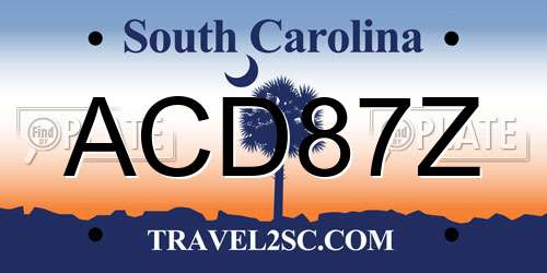 ACD87Z South Carolina License Plate