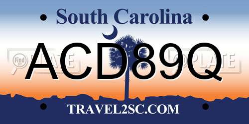 ACD89Q South Carolina License Plate
