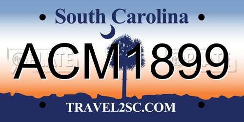 ACM1899 South Carolina License Plate