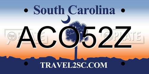 ACO52Z South Carolina License Plate