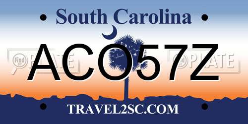ACO57Z South Carolina License Plate