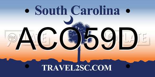 ACO59D South Carolina License Plate