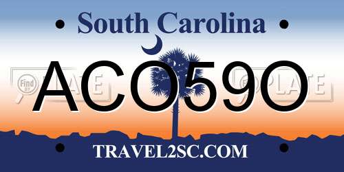 ACO59O South Carolina License Plate