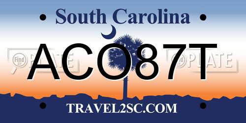 ACO87T South Carolina License Plate