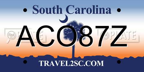 ACO87Z South Carolina License Plate