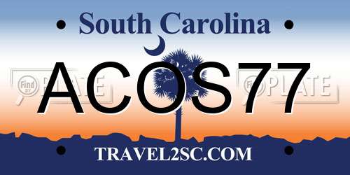 ACOS77 South Carolina License Plate