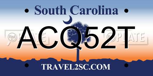 ACQ52T South Carolina License Plate