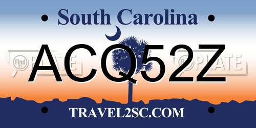 ACQ52Z South Carolina License Plate