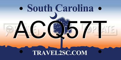 ACQ57T South Carolina License Plate