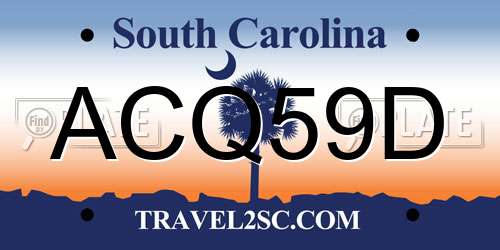 ACQ59D South Carolina License Plate