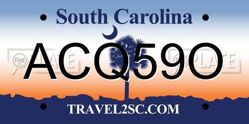 ACQ59O South Carolina License Plate