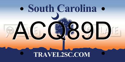 ACQ89D South Carolina License Plate