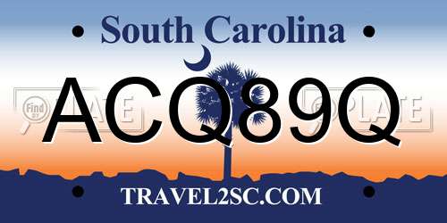 ACQ89Q South Carolina License Plate