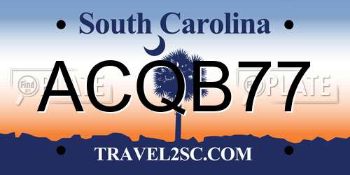 ACQB77 South Carolina License Plate