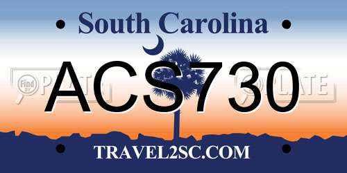 ACS730 South Carolina License Plate