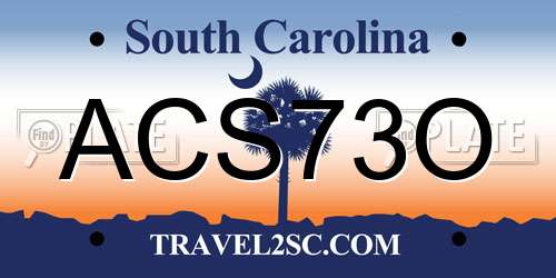 ACS73O South Carolina License Plate