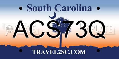 ACS73Q South Carolina License Plate