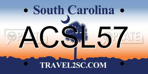 ACSL57 South Carolina License Plate