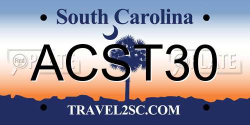 ACST30 South Carolina License Plate