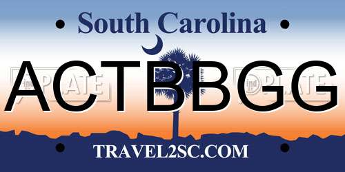 ACTBBGG South Carolina License Plate