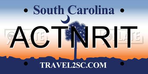 ACTNRIT South Carolina License Plate