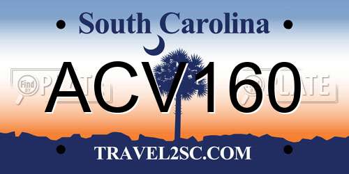 ACV160 South Carolina License Plate
