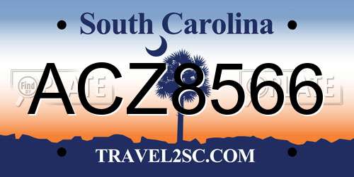 ACZ8566 South Carolina License Plate