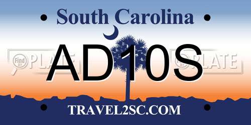 AD10S South Carolina License Plate