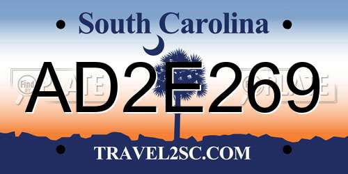 AD2E269 South Carolina License Plate