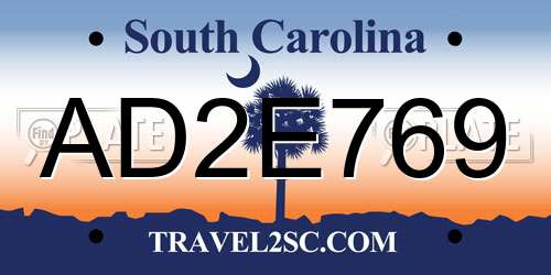 AD2E769 South Carolina License Plate