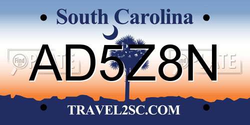 AD5Z8N South Carolina License Plate