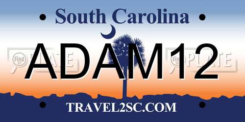 ADAM12 South Carolina License Plate
