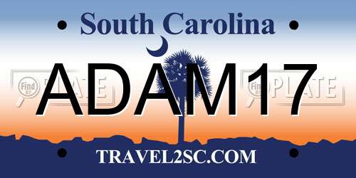 ADAM17 South Carolina License Plate