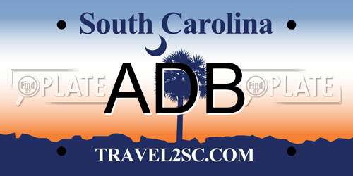 ADB South Carolina License Plate