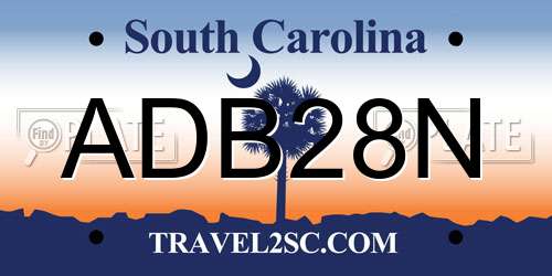 ADB28N South Carolina License Plate