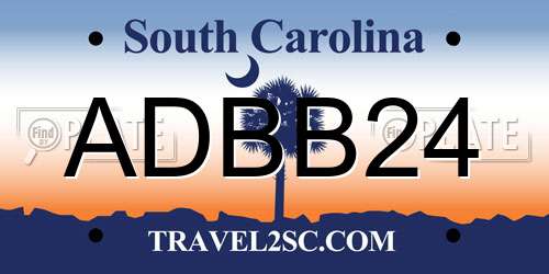 ADBB24 South Carolina License Plate