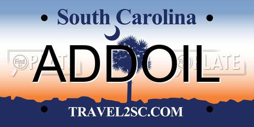 ADDOIL South Carolina License Plate